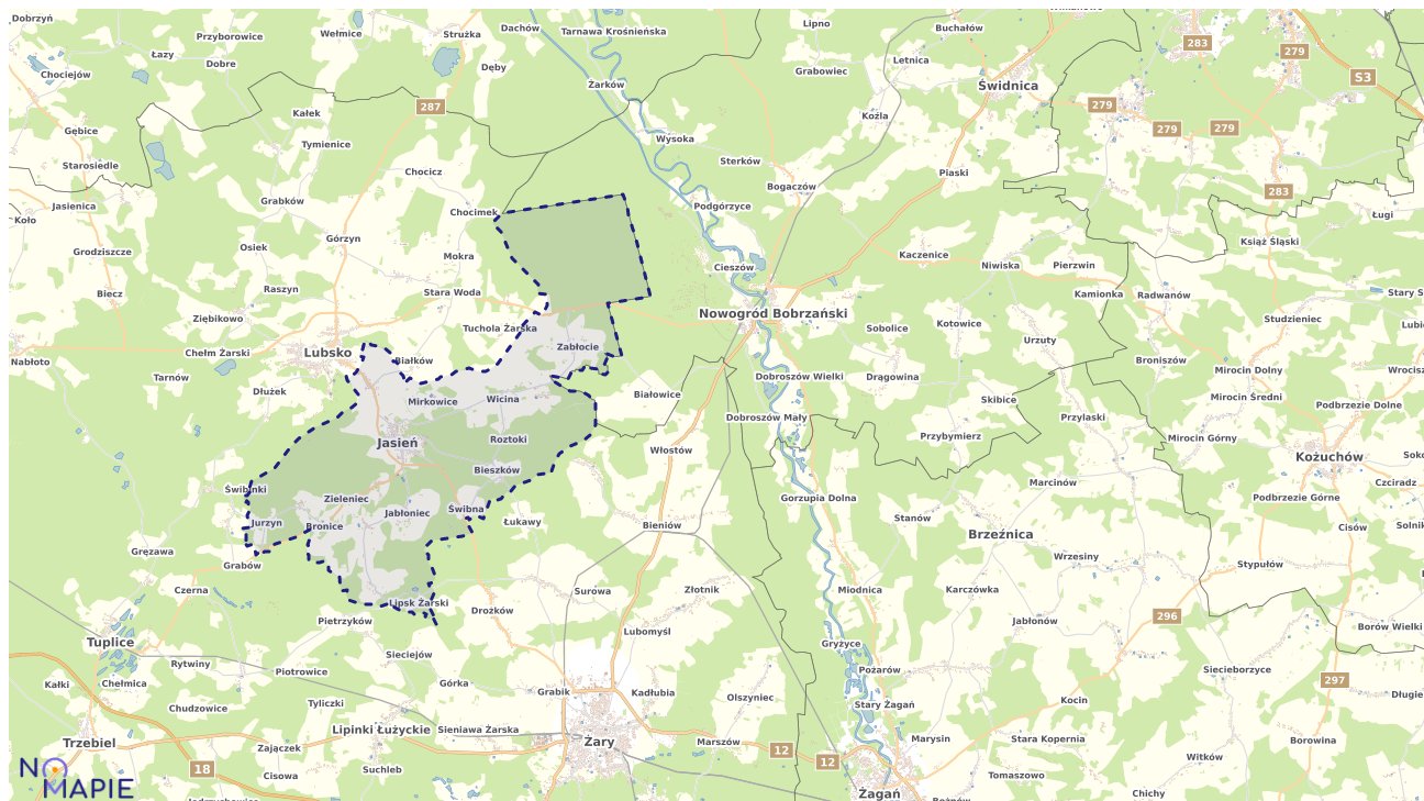 Mapa wyborów do sejmu Jasień
